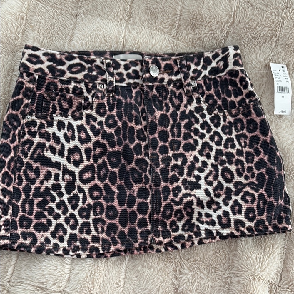 PacSun Pink and Black Animal Print Skirt